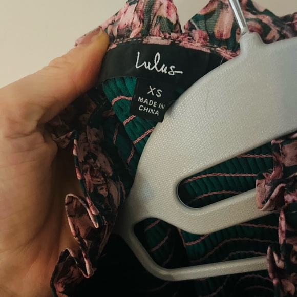 Lulu's Pink and Green Floral Dress - Picture 2 of 3